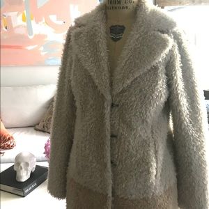 Anthropologie Elevenses nubby fur coat